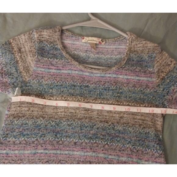 Multicolor Zigzag Stripe High Low Tunic Shirt, 3/4 Sleeve, Speechless Size Small - Picture 6 of 7